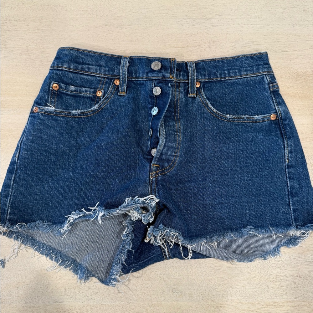 Levi's 501 High Rise Denim Shorts - Size 27
